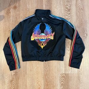 Up-cycled Journey band jacket 
Size XS-S